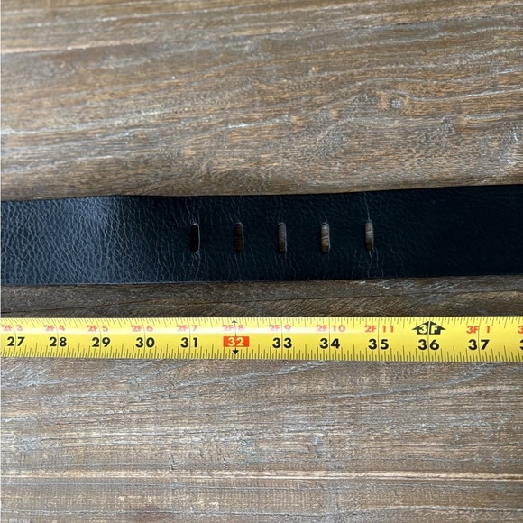 Banana Republic wide black leather belt made in Italy main image 4